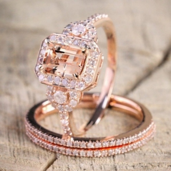 Jewelry - Antique Vintage Design Morganite Ring 2 piece set
